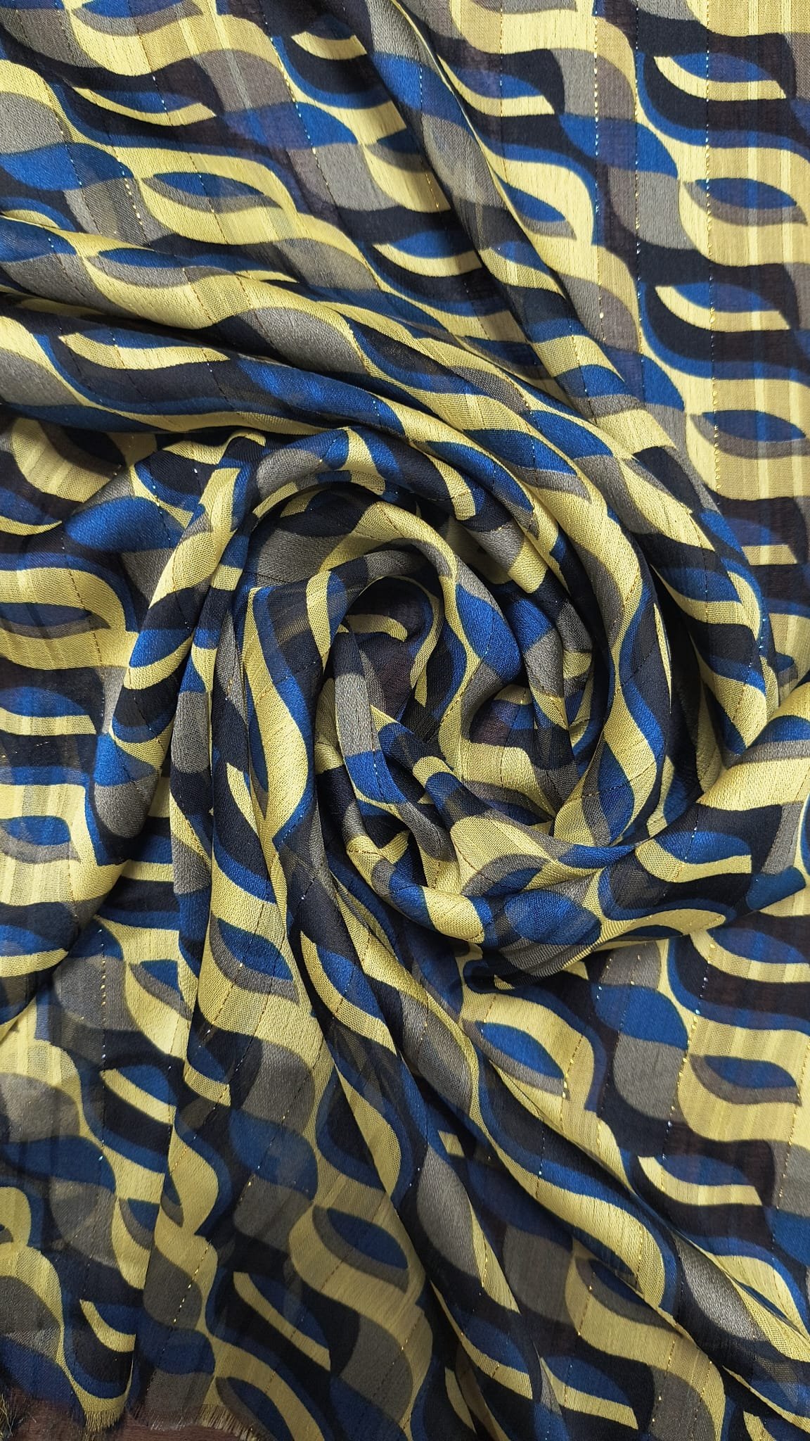 Crepe chifon azul